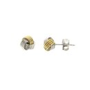 Ohrstecker Knoten bicolor gelb/weiß echt Silber 925...