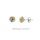 Ohrstecker Knoten bicolor gelb/weiß echt Silber 925 Glanz 7mm