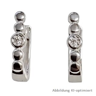 Creolen Klappcreolen mit Zirkonia echt Silber 925 Glanz 17x4mm