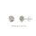 Ohrstecker Knoten bicolor gelb/weiß echt Silber 925 Glanz 8mm