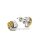 Ohrstecker Knoten bicolor gelb/weiß echt Silber 925 Glanz 8mm