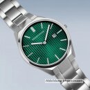 Bering Herrenuhr Ultra Slim Edelstahl silber poliert/gebürstet Saphirglas, Ziffernblatt grün, Datumsanzeige, 3 ATM, 17240-708