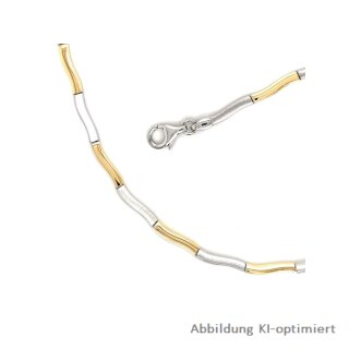 Collier 3mm bicolor echt Silber 925 matt/Glanz 42cm