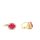 Ohrringe Ohrboutons mit Zirkonia rot/weiß, 14kt Gold 585