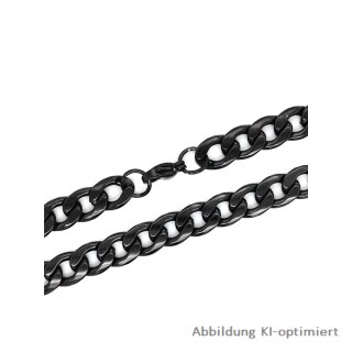 Panzerkette10mm Edelstahl schwarz Glanz 55cm