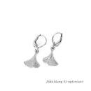 Ohrhänger Ginkgo echt Silber 925 Glanz 28x12mm