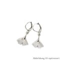 Ohrhänger Ginkgo echt Silber 925 Glanz 31x13mm