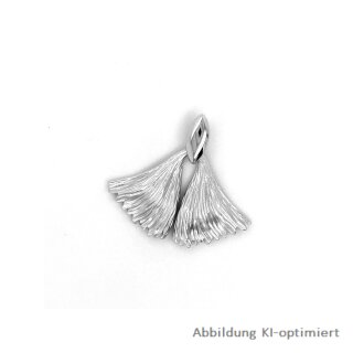 Anhänger Ginkgo echt Silber 925 matt/Glanz 23x21mm