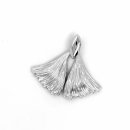 Anhänger Ginkgo echt Silber 925 matt/Glanz 23x21mm
