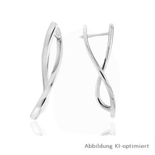 Creolen Klappcreolen länglich verdreht echt Silber 925 Glanz 36x6mm