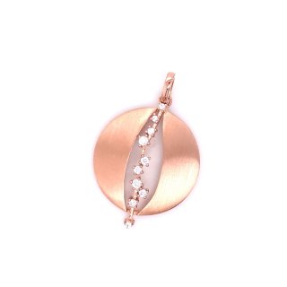 Anhänger rund mit Zirkonia echt Silber 925 rosévergoldet 32x20mm