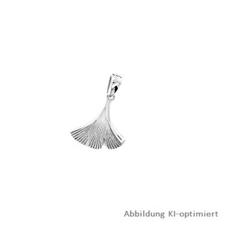 Anhänger Ginkgo echt Silber 925 Glanz 25x18mm