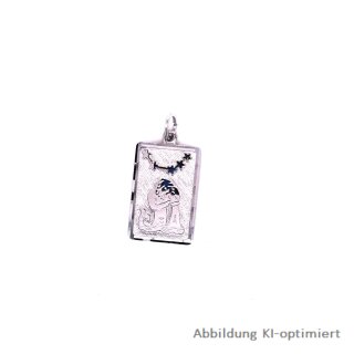 Tierkreiszeichen Sternbild Sternzeichen rechteckig echt Silber 24x12mm