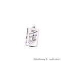 Tierkreiszeichen Sternbild Sternzeichen rechteckig echt Silber 24x12mm