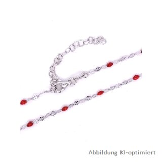 Fantasiekette echt Silber 925 mit rotem Lack 42+5cm