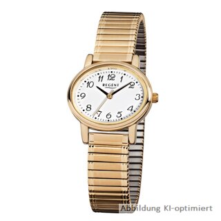 Regent Damenuhr Edelstahl IP-goldfarben Zugband F-892