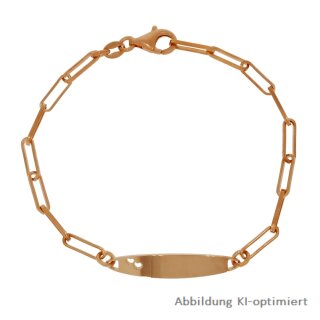 Identband Anker echt Silber 925 rosé verg. Herz 19cm