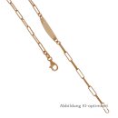 Identband Anker echt Silber 925 rosé verg. Herz 19cm