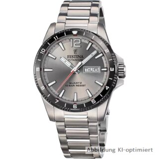 Festina Herrenuhr Carbon Titan 10 ATM Datum Ziff. Grau F20698/1