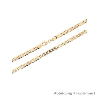 Flachpanzerkette 3,7mm echt Gold 333 Glanz 50cm