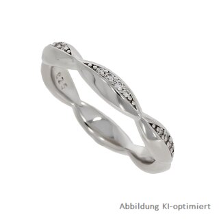 Damenring schmal mit Zirkonia echt Silber 925 Glanz