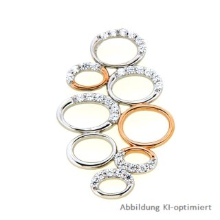 Gleiter Anhänger bicolor echt Silber 925 mit Zirkonia 27x18mm