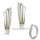 Klapp Creolen bicolor mit Zirkonia echt Silber 925 Glanz 17x5mm