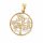 Anhänger Lebensbaum rund mit Zirkonia echt Gold 333 Glanz 25x17mm