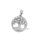 Anhänger Lebensbaum rund mit Zirkonia echt Silber 925 Glanz 29x20mm