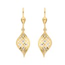 Ohrschmuck Gitter bicolor echt Gold 333 Glanz