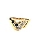 Damenring mit Diamant und Safir echt Gold 333 Ringweite 52