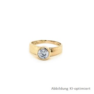 Damenring mit weißem Stein echt Gold 333 Ringweite 54