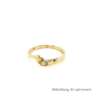 Damenring mit Diamant echt Gold 585 Ringweite 58