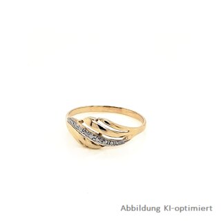 Damenring mit Zirkonia echt Gold 333 Ringweite 55