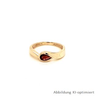 Damenring mit Granattropfen echt Gold 333 Ringweite 54