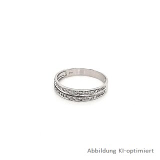 Damenring mit Diamanten echt Weißgold 375 Ringweite 54