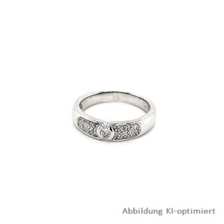 Damenring mit Zirkonia echt Weißgold 585 Ringweite 56