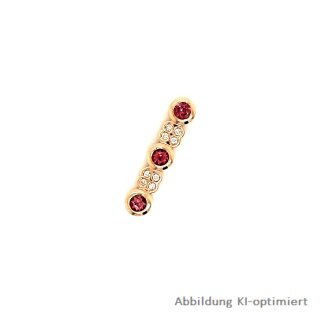 Gleiter Anhänger echt Gold 585 mit Zirkonia rot/weiß 26x5,7mm
