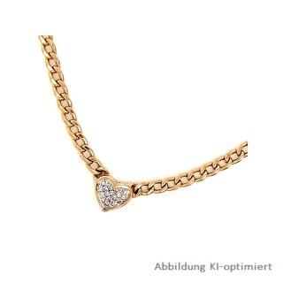 Herz Collier mit Diemanten echt Gold 333 Länge 43cm