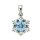 Anhänger Schneeflocke Zirkonia hellblau echt Silber 925 Glanz 17x9mm