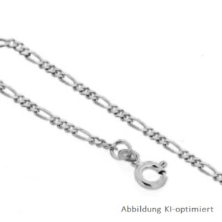 Fußkette Figaro echt Silber 925 Glanz 24+2cm
