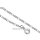 Fußkette Figaro echt Silber 925 Glanz 24+2cm