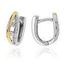 Creolen echt Silber 925 bicolor gelb/silber mit Zirkonia...