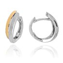 Creolen zweigeteilt bicolor gelb/silber echt Silber 925...