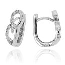 Creolen filigran echt Silber 925 Glanz  mit Zirkonia 18x6mm