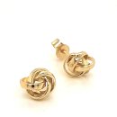 Knoten Ohrstecker echt Silber 925 vergoldet Glanz 8mm