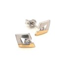 Ohrstecker bicolor gelb/weiß echt Silber 925...