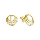 Runde Ohrstecker filigran mit Zirkonia echt Gold 333...
