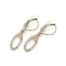 Ohrhänger bicolor mit Zirkonia echt Silber 925 Glanz...