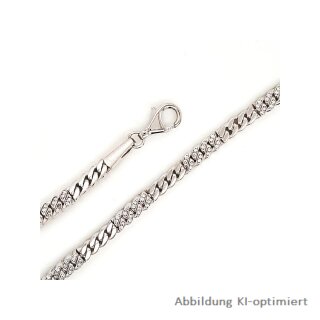 Collier 4,8mm mit Zirkonia echt Silber 925 matt/Glanz 45cm